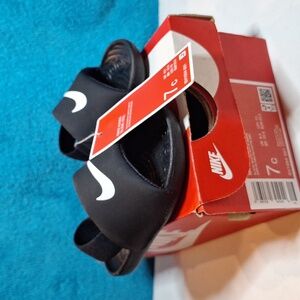 Nike Kawa Toddler Slides | Black & White Sandals | Size 7C NWT